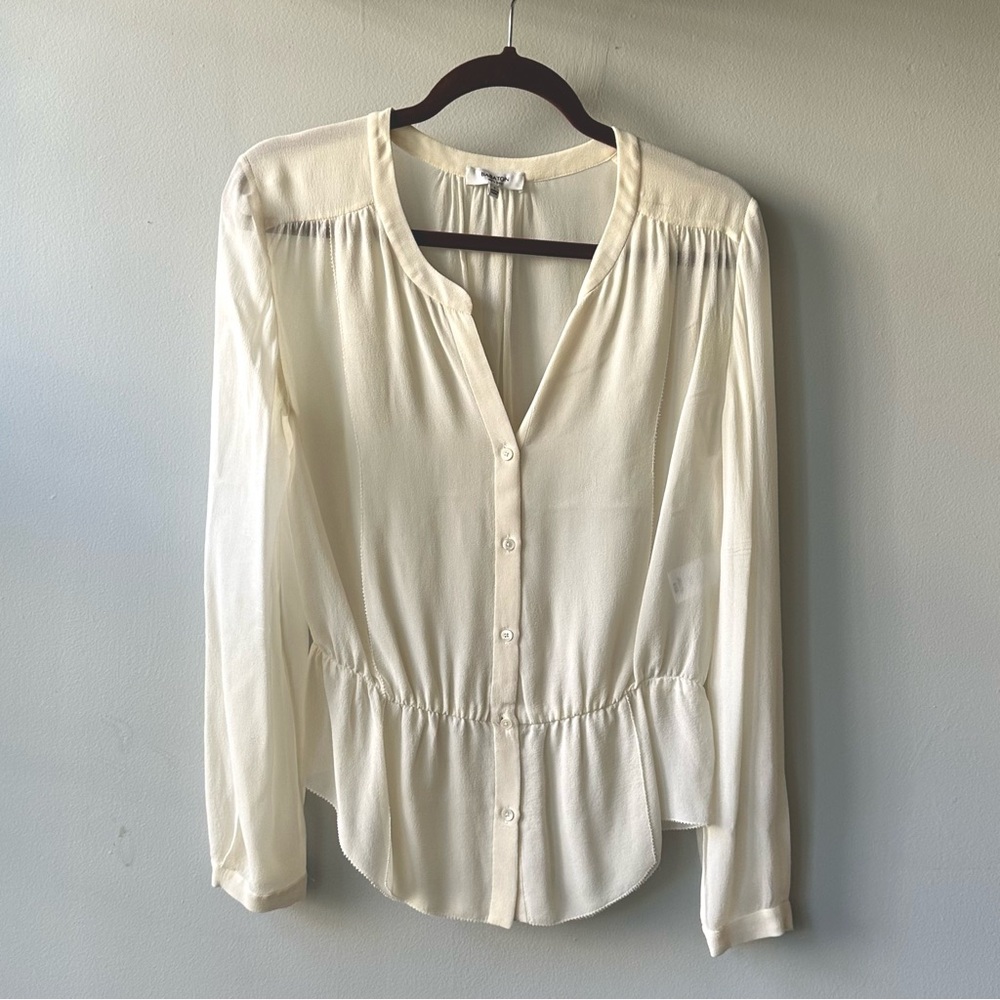 Babaton Cream Silk Blouse - S